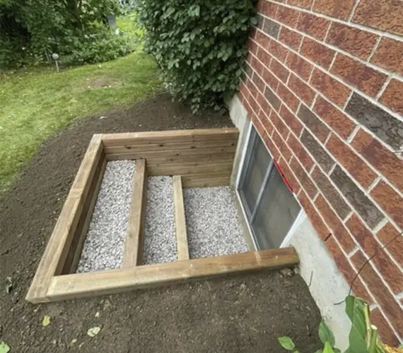 Egress Window Custom Wooden Well